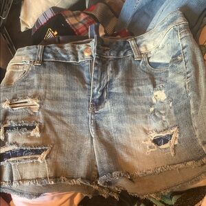 Maurices Distressed Jean Shorts - Light Blue